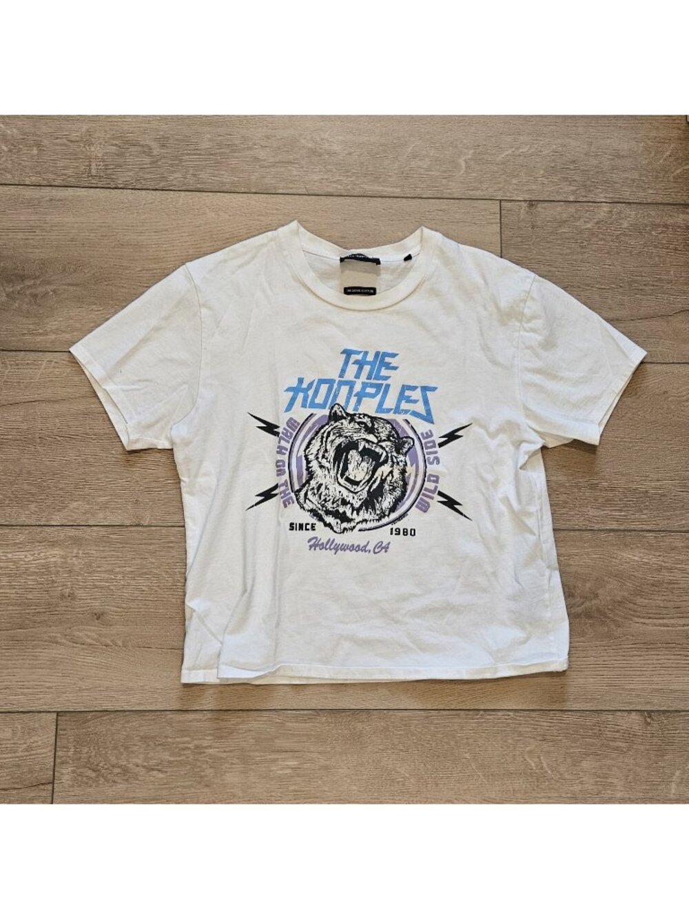 THE KOOPLES White Walk on The Wild Side Graphic Tee T-Shirt Womens 2 Small